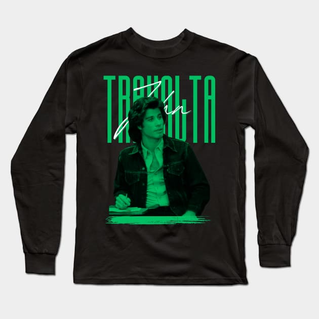 John travolta///original retro Long Sleeve T-Shirt by DetikWaktu